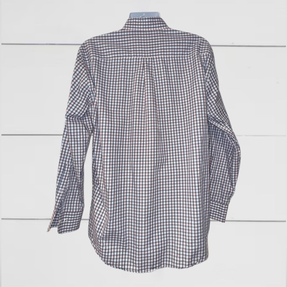 Peter Millar Large Button-Down Shirt | Blue Red Plaid | 100% Cotton - Picture 6 of 8